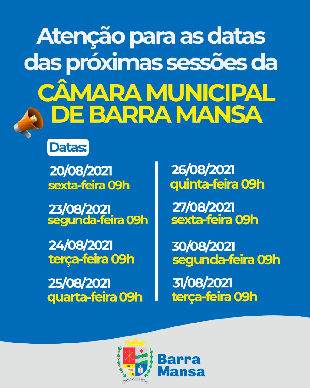 Próximas sessões