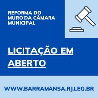 Licitação em aberto - reforma do muro  (adiada sine die) 