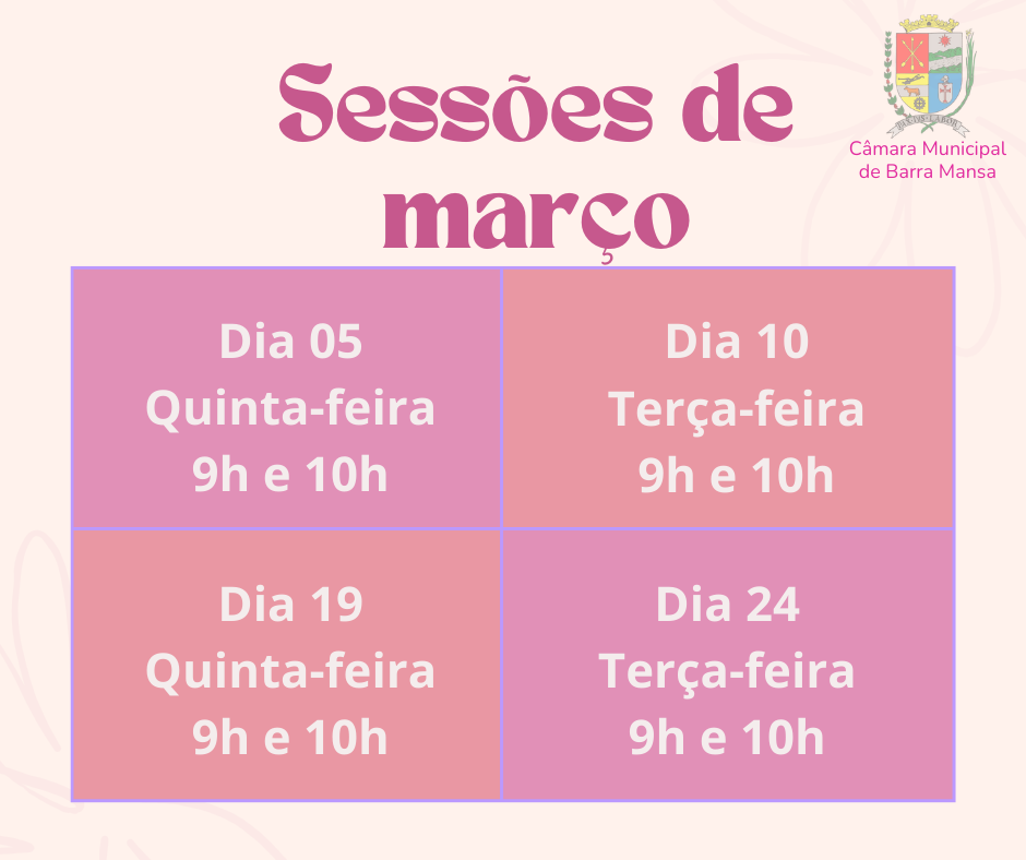 Sessões de março 