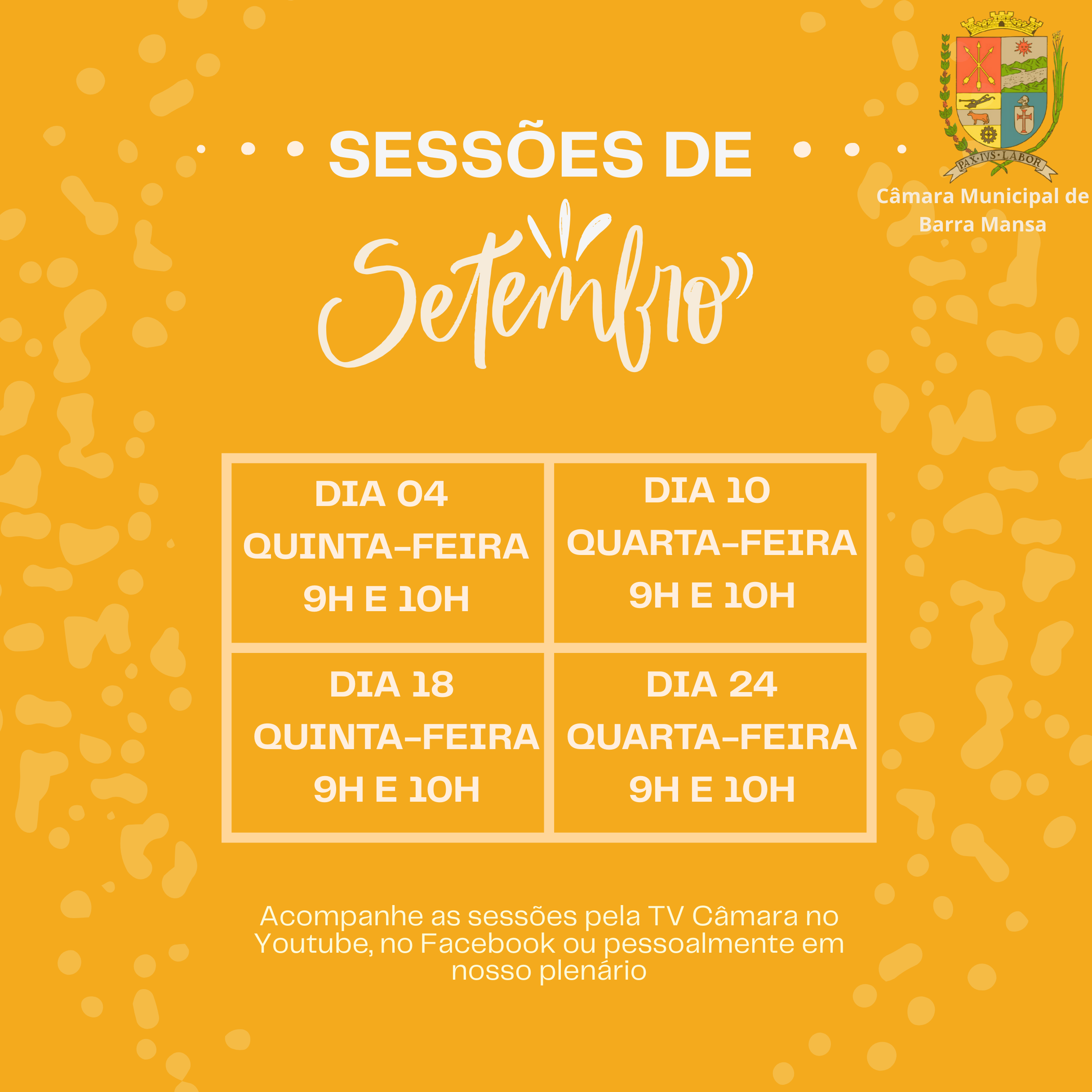 SESSÕES DE SETEMBRO