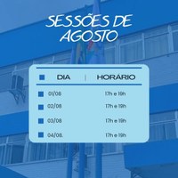 Sessões em agosto 